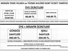 KORT ÜCRET TARİFEMİZ GÜNCELLENDİ...